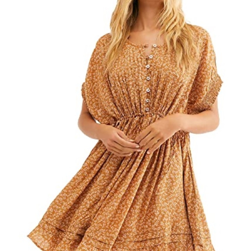 Free People One Fine Day Boho Style Flowy Dress